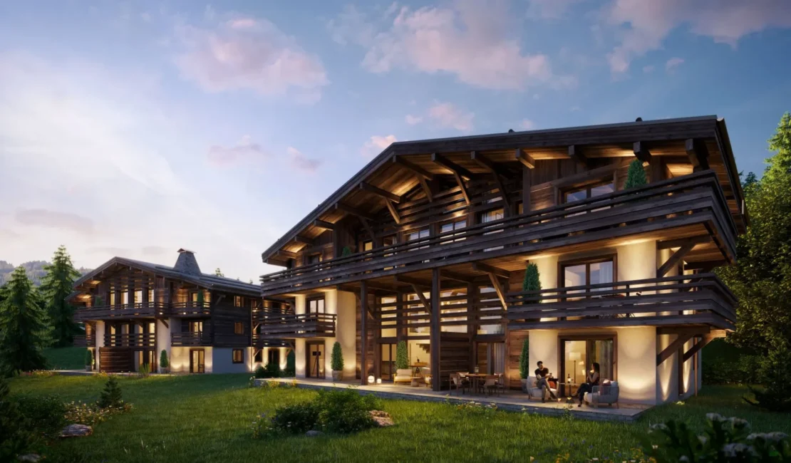 Vue extérieure du programme La Belle aux Bois à Megève